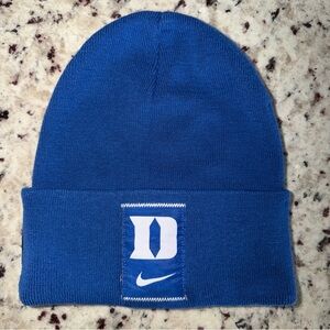 Nike On Field Duke Blue Devils Beanie Cap Cuffed Knit Cotton Blend One Size ACC